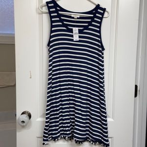 Navy/white LOFT Outlet Lounge sleeveless dress SM
